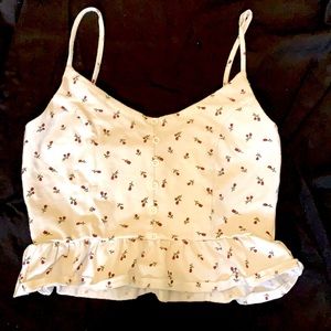 🔴White cropped tank